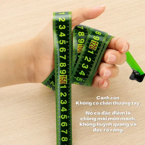 Thước Dây Huỳnh Quang Chất Liệu Thép Không Rỉ , Loại Dài 5M , 7,5M Và 10M Khóa Tự Động