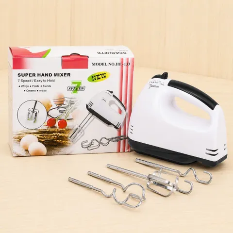 Máy Đánh Trứng Cầm Tay 7 Tốc Độ Tặng 4 Đầu Đánh Cao Cấp, Nhiều Chức Năng Hoạt Động Mạnh Mẽ Sử Dụng Tiện Lợi