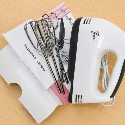 Máy Đánh Trứng Cầm Tay 7 Tốc Độ Tặng 4 Đầu Đánh Cao Cấp, Nhiều Chức Năng Hoạt Động Mạnh Mẽ Sử Dụng Tiện Lợi