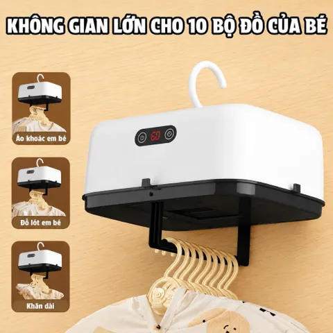 Máy Sấy Quần Áo LUMI QNK Công Suất 600W, Thiết Kế Gấp Gọn Tích Hợp Sưởi Ấm Nhỏ Gọn An Toàn Cho Gia Đình