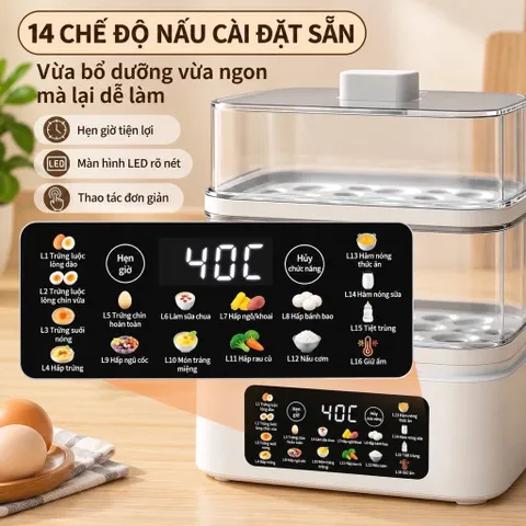 Nồi hấp điện đa năng 3 tầng tiện lợi dung tích 19 lít nhiệt mạnh nóng nhanh BH 12 tháng