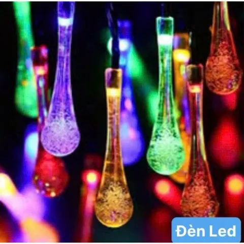 Đèn led băng tuyết,bi bọt,đom đóm,giọt nước năng lượng mặt trời RGB, chống nước IP65