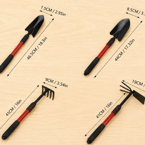 Bộ 4 món dụng cụ làm vườn tay cầm bọc cao su chắc chắn tiện lợi