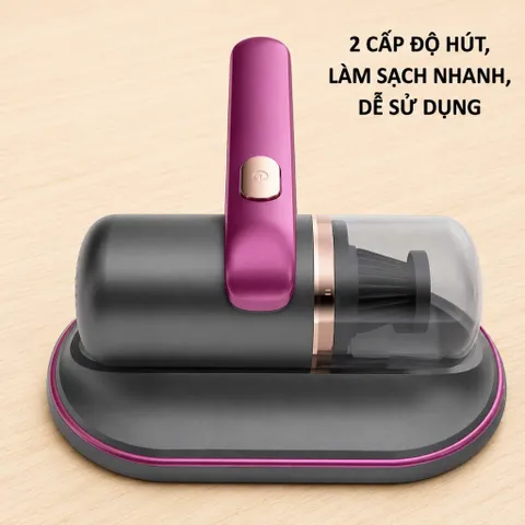 Máy Hút Bụi Cầm Tay Sạc TypeC - Không Dây, Có Đèn UV, Hút Nệm Giường/Sofa/Quần Áo