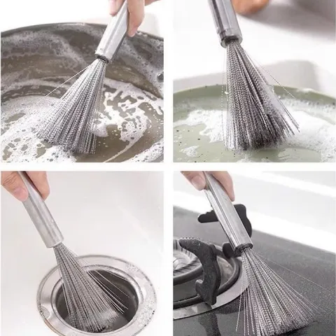 Chổi Cọ Nồi Nhiều Sợi Li Ti  Cọ Chảo Inox 201/304 Bàn Chải Chà Nồi Đánh Bóng Loại Bỏ Rỉ Sét Tiện Dụng Có Cán Cầmi