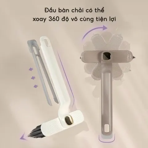 Bàn Chải Cầm Tay Làm Sạch Khe Hở Xoay 360 Độ Đa Năng, Lông Cứng, Dễ Vệ Sinh Nhà Bếp phòng Tắm