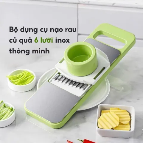 Nạo Rau Quả Đa Năng, Combo 6 LƯỠI DAO , Đồ Bào Rau Củ Đa Năng Cao Cấp,INOX 304 Không Rỉ