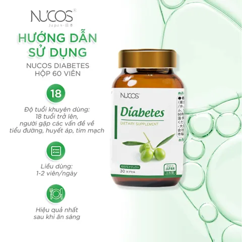 ✅[CHÍNH HÃNG] (MÃ: SPFO95) Viên Uống Nucos Diabetes Giúp Ổn Định Đường Huyết Tăng Sức Khỏe Tim Mạch Hộp 30 viên