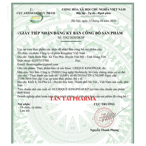 ✅[CHÍNH HÃNG] (MÃ: SP1VI8) Viên URIQUE KINGPHAR - Giúp giảm acid uric trong máu , giảm viêm khớp do gout - 40 viên