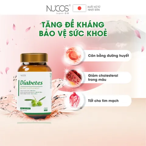 ✅[CHÍNH HÃNG] (MÃ: SPFO95) Viên Uống Nucos Diabetes Giúp Ổn Định Đường Huyết Tăng Sức Khỏe Tim Mạch Hộp 30 viên