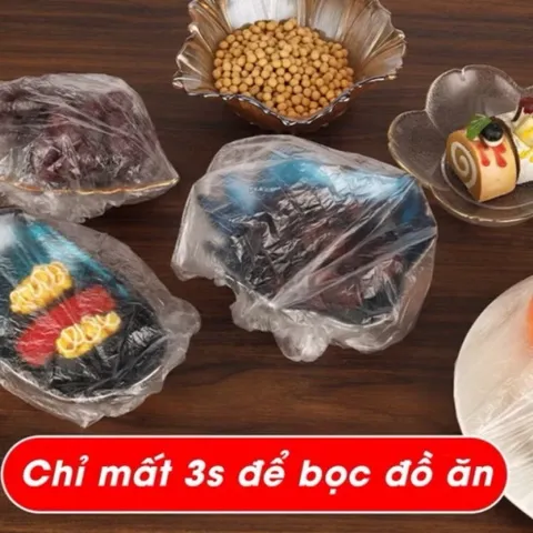 Màng bọc thực phẩm co giãn siêu dai có chun hình túi gấu - Tái sử dụng 90 chiếc
