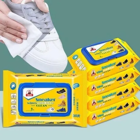 Khăn Ướt Lau Giày 30 Tờ - Làm Sạch Nhanh, Không Cần Rửa Tay