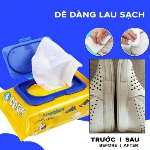 Khăn Ướt Lau Giày 30 Tờ - Làm Sạch Nhanh, Không Cần Rửa Tay