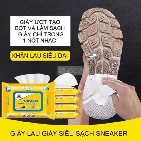 Khăn Ướt Lau Giày 30 Tờ - Làm Sạch Nhanh, Không Cần Rửa Tay