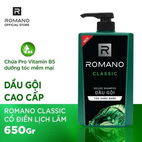 Dầu gội nam Romano hương Nước hoa nam Classic - Attitude 650g/chai