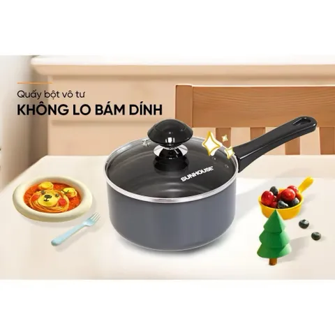 Nồi Quấy Bột Chống Dính SUNHOUSE SHG-MP14 - Đường kính 14 cm - KHÔNG DÙNG ĐƯỢC TRÊN BẾP TỪ