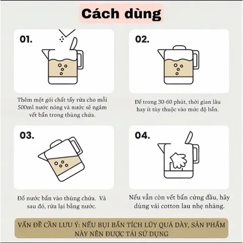 [Giá Rẻ] Bột Tẩy Cặn Canxi Axit Chanh Tự Nhiên An Toàn, Vệ Sinh, Tẩy Cặn Canxi Đáy Bình Đun Nước, Nồi Cháo Chậm Làm Sạch