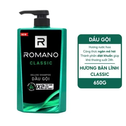 Dầu Gội Romano Tóc Chắc Khỏe Hương Nước Hoa 650G