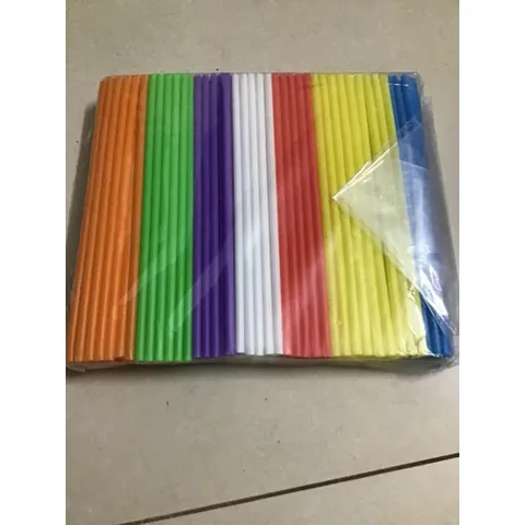 Combo 200 ống hút nhựa sắc màu/ ống hút nước 7 màu dài 22cm