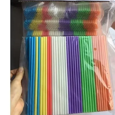Combo 200 ống hút nhựa sắc màu/ ống hút nước 7 màu dài 22cm
