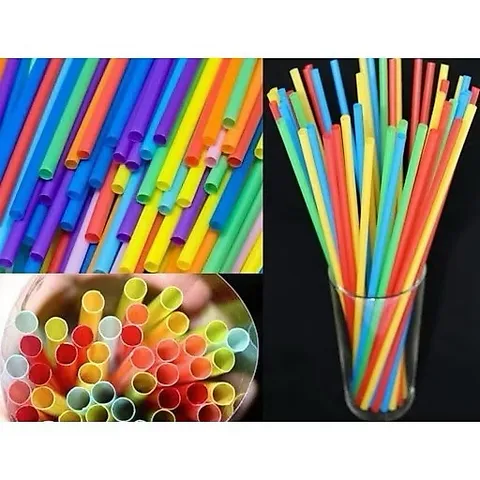 Combo 200 ống hút nhựa sắc màu/ ống hút nước 7 màu dài 22cm