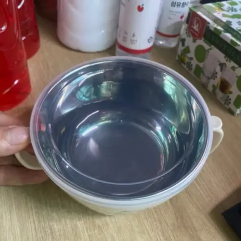 Bát giữ nhiệt 2 lớp ăn dặm, ăn cháo cho bé, bát inox bọc nhựa việt Nhật đựng được 500ml