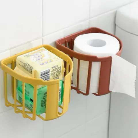 Giỏ đựng giấy vệ sinh dán tường - giỏ treo tường đựng giấy nhà tắm phòng bếp