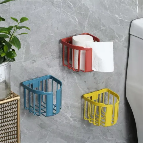 Giỏ đựng giấy vệ sinh dán tường - giỏ treo tường đựng giấy nhà tắm phòng bếp