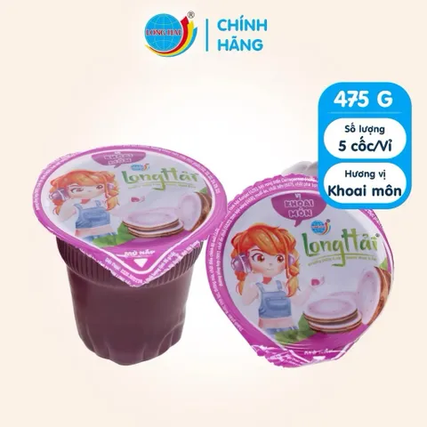 Nước rau câu Long Hải 95g/cốc đóng vỉ 05 cốc N803 - Vị khoai môn