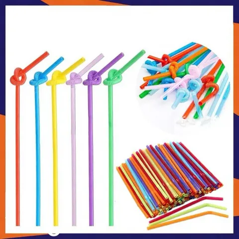 Ống hút nghệ thuật ống hút sinh tố nhiều màu (50ống/bịch) | Ống hút nhựa xoắn sinh tố | Ống nhựa PP phi 6 dài