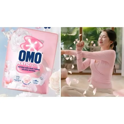Nước giặt OMO Cửa Trên hương Mẫu Đơn Trắng và Đàn Hương 3.6kg