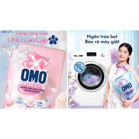 Nước giặt OMO Cửa Trên hương Mẫu Đơn Trắng và Đàn Hương 3.6kg