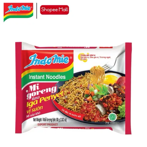 Mì Indomie vị Sườn, mì trộn thơm đậm vị sườn Indonesia 80g x thùng 40 gói