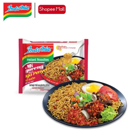 Mì Indomie vị Sườn, mì trộn thơm đậm vị sườn Indonesia 80g x thùng 40 gói