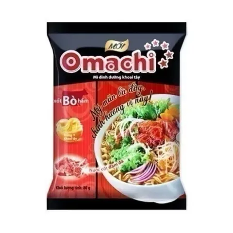 Mì Omachi khoai tây cao cấp nhiều hương vị Bò hầm
