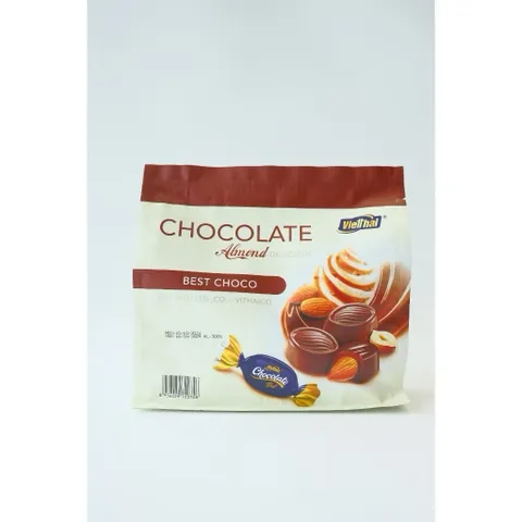 Kẹo socola hạnh nhân Việt Thái sự kết hợp hài hòa giữa socola và hạnh nhân, Vị thơm ngon hấp dẫn khó cưỡng gói 300g