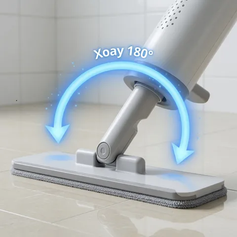 Cây Lau Nhà Mini Kèm Bình Vắt Tự Động, Chổi Lau Sàn Đa Năng Lau Kính, Lau Bếp Gọn Tiện Lợi
