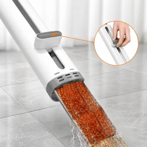 Cây Lau Nhà Mini Kèm Bình Vắt Tự Động, Chổi Lau Sàn Đa Năng Lau Kính, Lau Bếp Gọn Tiện Lợi