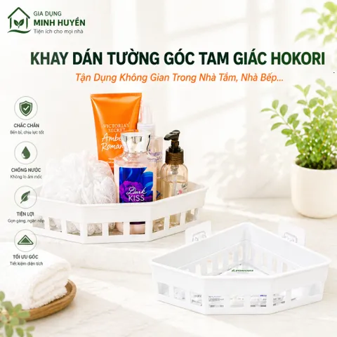 Combo 2 Kệ Góc Phòng Tắm Dán Tường Nhựa PP Cao Cấp, Không Khoan, Tiết Kiệm Không Gian