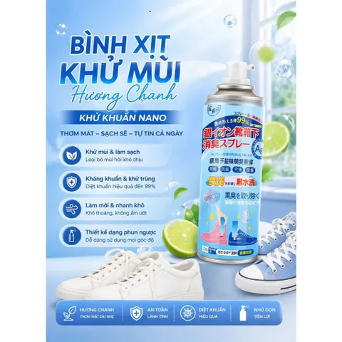 Xịt khử mùi giày dép ComBo 260ml công nghệ Nano Bạc AG+ diệt khuẩn, ngăn mồ hôi