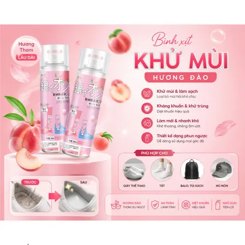 Xịt khử mùi giày dép ComBo 260ml công nghệ Nano Bạc AG+ diệt khuẩn, ngăn mồ hôi