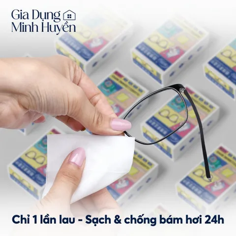 [Combo 5] Hộp Khăn Lau Kính Nano Chống Bám Hơi Nước Lau Sạch Bụi Bẩn Khử Khuẩn Chống Nhờn Mặt Kính