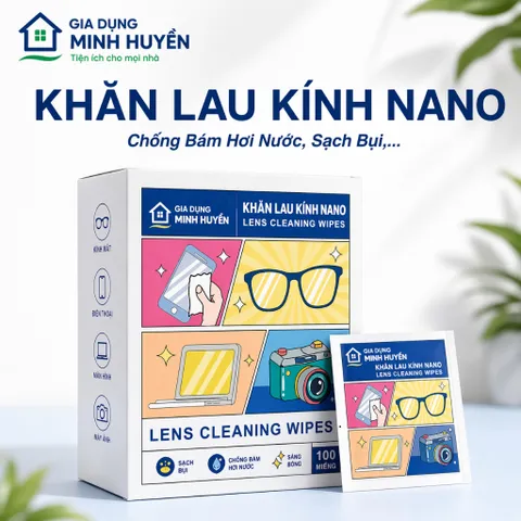 [Combo 5] Hộp Khăn Lau Kính Nano Chống Bám Hơi Nước Lau Sạch Bụi Bẩn Khử Khuẩn Chống Nhờn Mặt Kính