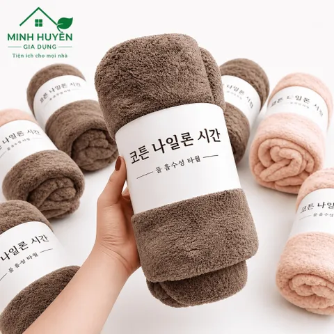 [Combo 5] Khăn Tắm Lông Cừu Hàn Quốc Cao Cấp 70x140cm Siêu Mềm Mịn Phù Hợp Cả Người Lớn Và Trẻ Nhỏ