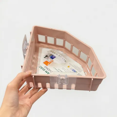 Combo 2 Kệ Góc Phòng Tắm Dán Tường Nhựa PP Cao Cấp, Không Khoan, Tiết Kiệm Không Gian