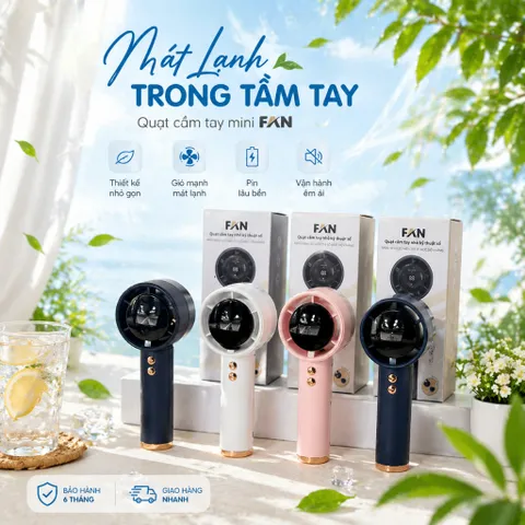 [Hàng Cao Cấp] Quạt Cầm Tay Mini N68 100 Cấp Độ Gió Dung Lượng Pin 5000mAh Màn Hình Led Hiển Thị