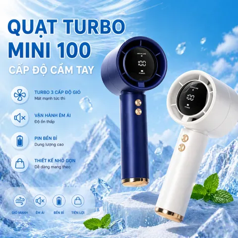 [Hàng Cao Cấp] Quạt Cầm Tay Mini N68 100 Cấp Độ Gió Dung Lượng Pin 5000mAh Màn Hình Led Hiển Thị
