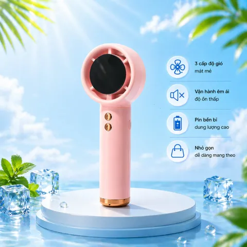 [Hàng Cao Cấp] Quạt Cầm Tay Mini N68 100 Cấp Độ Gió Dung Lượng Pin 5000mAh Màn Hình Led Hiển Thị