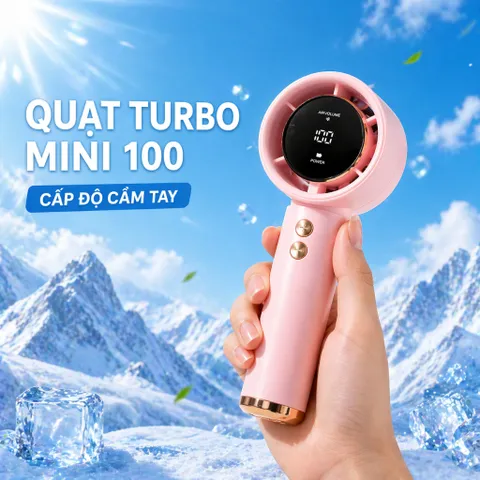 [Hàng Cao Cấp] Quạt Cầm Tay Mini N68 100 Cấp Độ Gió Dung Lượng Pin 5000mAh Màn Hình Led Hiển Thị