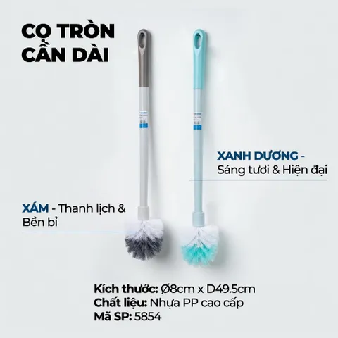 Cọ Bồn Cầu 2 Màu Cao Cấp | Chổi Cọ Toilet Lông Dày, Tay Cầm Chắc Chắn, Nhựa PP Bền Đẹp, Làm Sạch Hiệu Quả Nhựa Việt Nhật